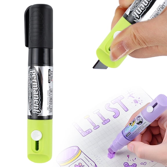 Thermal Paper Eraser Pen Black — 2-in-1 Privacy Letter Opener and Ink Remover, Water Based Correction Marker for Hiding Address Labels, Package Info, and Receipt Documents