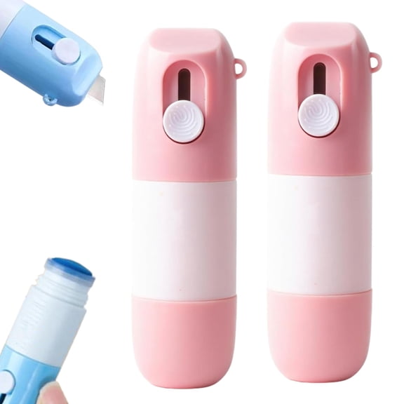 Thermal Paper Eraser Pen and Box Cutter, 2 in 1 Privacy Wipe Box Cutter, Shipping Label Eraser Thermal Paper Ink Remover, Multi-Function Correction Pen for Labels Packages Documents