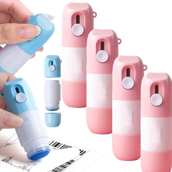 Thermal Paper Eraser Pen with Box Cutter, Label Ink Remover for Receipts, Pink Blue Mix