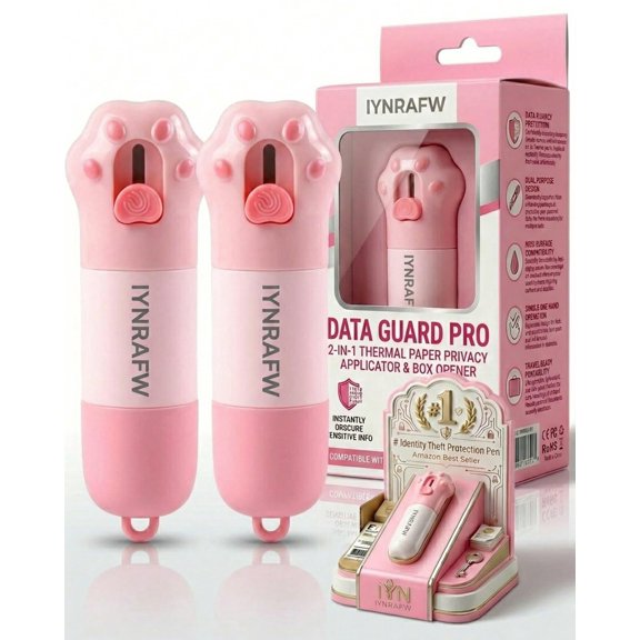Thermal Paper Privacy Label Eraser Pen Correction Redacting Marker Fluid Privacy Wipe Mini Box Cutter Data Address Eraser Pens Mail Identity Theft Protection Remover Roller Stamp Water Based