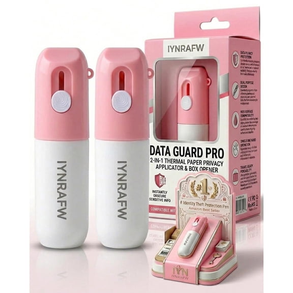 Thermal Paper Privacy Label Eraser Pen Correction Redacting Marker Fluid Privacy Wipe Mini Box Cutter Data Address Eraser Pens Mail Identity Theft Protection Remover Roller Stamp Water Based