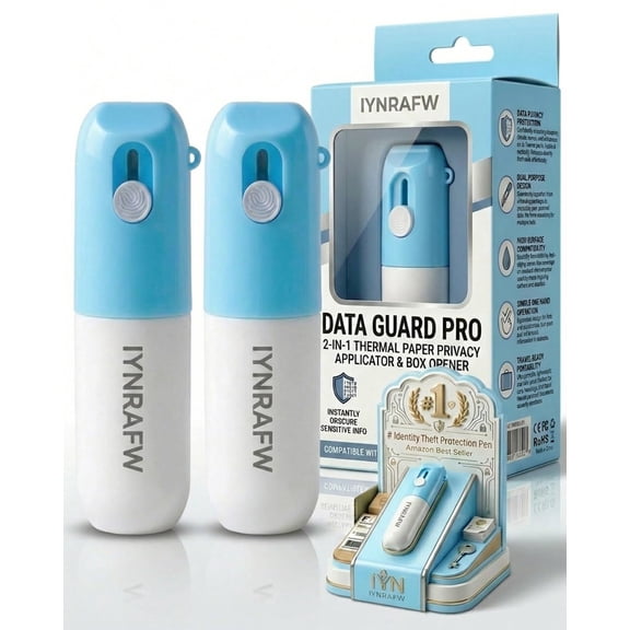 Thermal Paper Privacy Label Eraser Pen Correction Redacting Marker Fluid Privacy Wipe Mini Box Cutter Data Address Eraser Pens Mail Identity Theft Protection Remover Roller Stamp Water Based