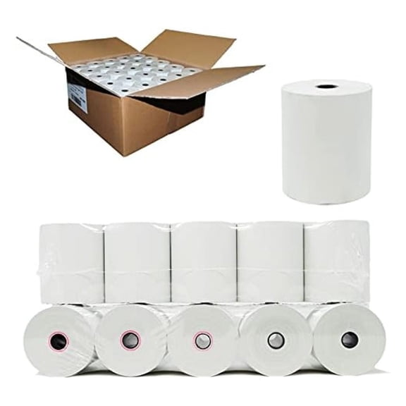 Thermal Paper Rolls 3 1/8 x 230 - 50 Rolls - Clover & Star POS Compatible - GSM Receipt Paper - Cash Register Rolls - 230ft Thermal Rolls