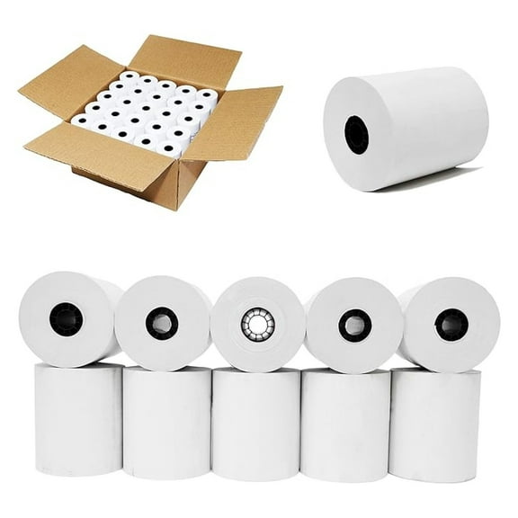 Thermal Paper Rolls 3 1/8 x 230ft - 50 Rolls - 49 GSM POS Paper for Square, Epson TM-T88, TSP100 - Register Receipt Rolls