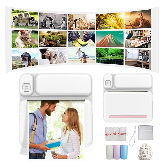 Thermal Portable Bluetooth Printers 57mm Mini Wireless POS Thermal Image Photo Printers For Android IOS Mobile Phone Teacher Gifts Fathers Day Gifts Graduation Decorations Class of 2024