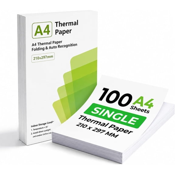Thermal Printer Paper 8.5" x 11", Letter, , 100 Sheets | Inkless Printing Pape,Fade Resistant, Compatible with M834, A285M, M08F Portable Printers
