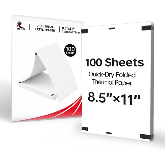 Thermal Printer Paper 8.5 x 11, US Letter Size Inkless Paper, 100 Sheets Printing Compatible with M834, A285M Portable