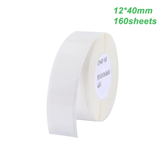 Thermal Printing Label Paper Barcode Price Size Name Blank Labels Waterproof Tear Resistant 12*40mm 160pcs/roll for Home Organizer Supermarket Store Catering