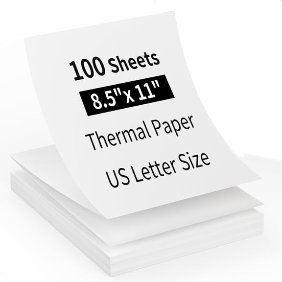 Thermal Printing Paper 8.5x11 Letter Size - 100 Sheets Fanfold Continuous Paper Compatible With ??Rollo?