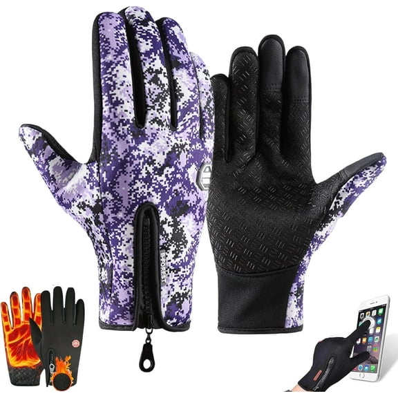 Thermal Pro All Weather Gloves, Waterproof & Windproof Thermal Non-Slip Gloves, Touch Screen Sports Glove