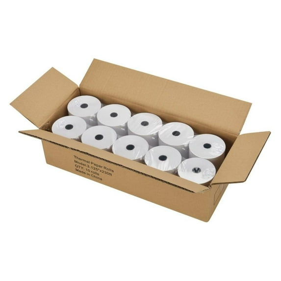 Thermal Receipt Paper, 3-1/8" x 230', Cash Register Roll POS Paper,White,10 Rolls Total