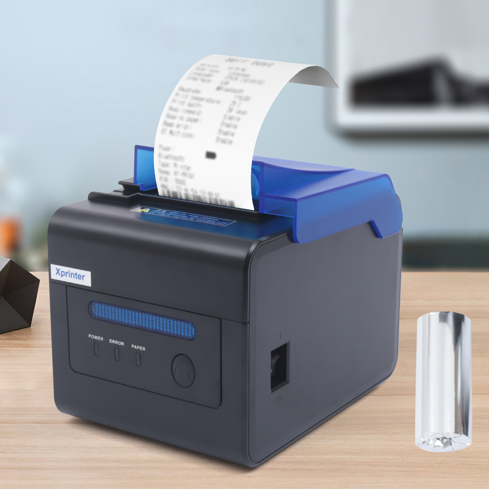 Imprimante Thermique Ticket 80mm - Coupe Auto, USB, WiFi, Bluetooth - Pour Restaurant, Commerce, Caisse