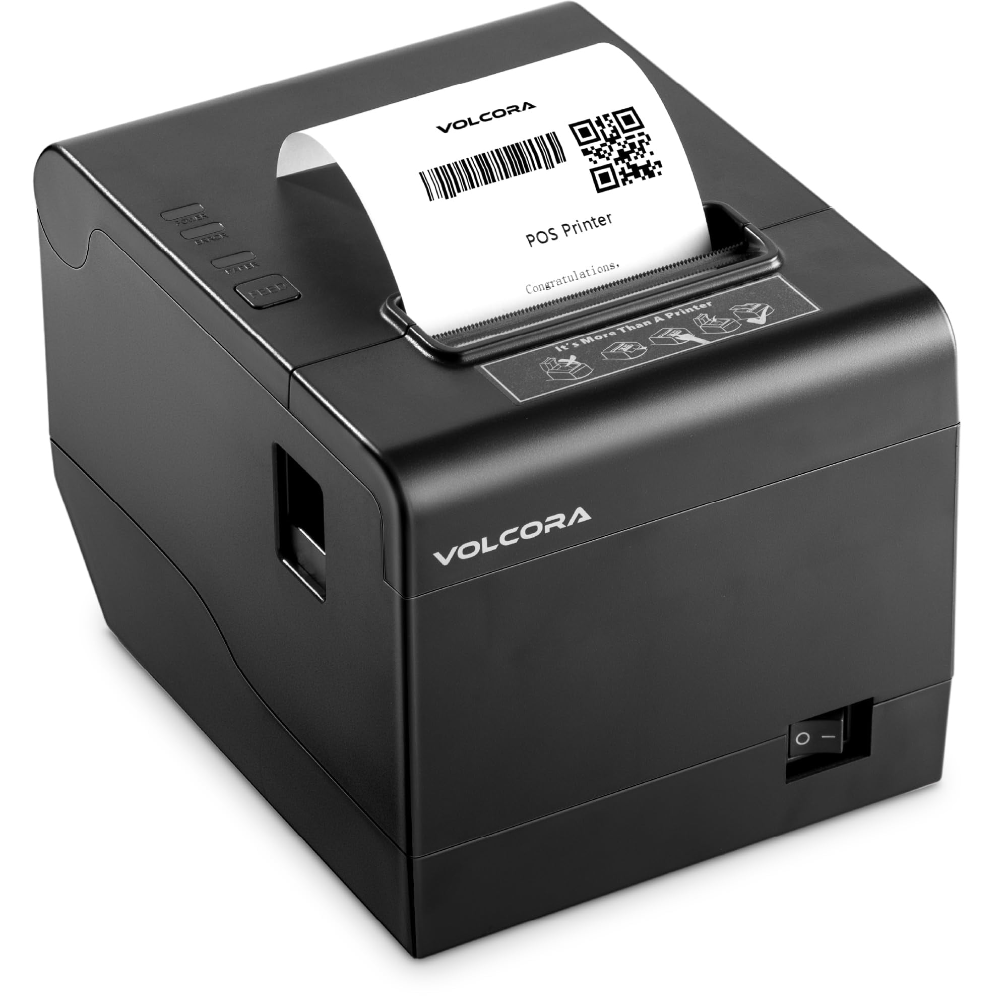 Thermal Receipt Printer, 80mm POS QR Code Printer w/ Auto
