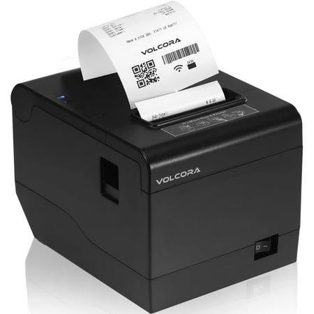 Thermal Receipt Printer, 80mm USB/WiFi POS QR Code Printer with Auto Cutter 260mm/s for Cash Drawer/ESC/POS, Compatible with Android/Windows/iOS, Retailer and Restaurant Kitchen Use, Wall Mount, Black