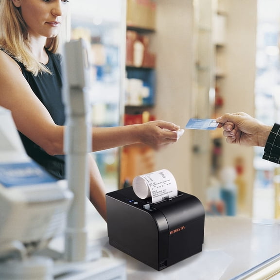 Thermal Receipt Printer 80mm with Auto Cutter, USB Ethernet Serial POS Printer for Retail Restaurant Hotel