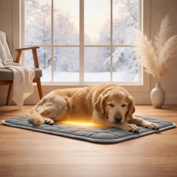 Thermal Reflection Pad for Dogs, 5-Layer Constant Temperature Keep Warmth System Self Heating Dog Mat Reflects Body Heat Washable Pet Pad Works on Any Surface
