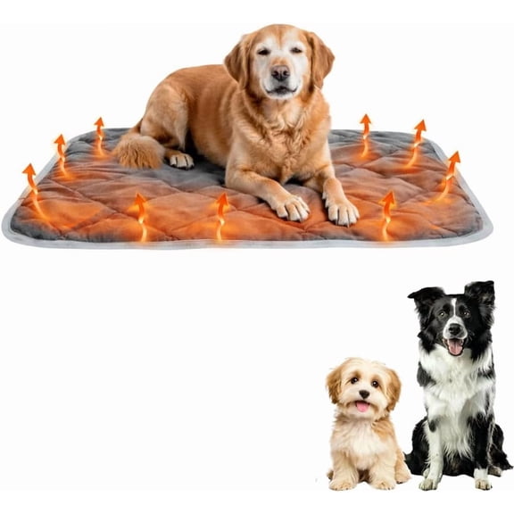 Thermal Reflection Pad for Dogs Cats, Self Warming Thermal Dog Bed Soft Cozy, Washable Non-Slip Self Heating Pet Crate Pad for Indoor Outdoor Pets (S: 15.7 × 19.7 in)