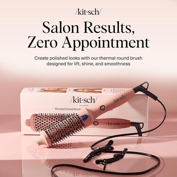 Thermal Round Brush Heated Hair Styler Ceramic Barrel for Volume Shine