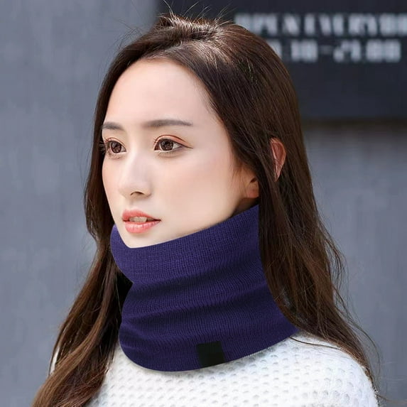 Thermal Scarf for Men and Women in Autumn Winter Outdoor Knitted Thick Velvet Solid Color for Cozy Warmth