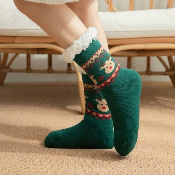 Thermal Sherpa Lined Slipper Socks for Women, Ultra Cozy & Fuzzy with Anti-Skid Sole, Perfect for Winter (Sizes 5-11)