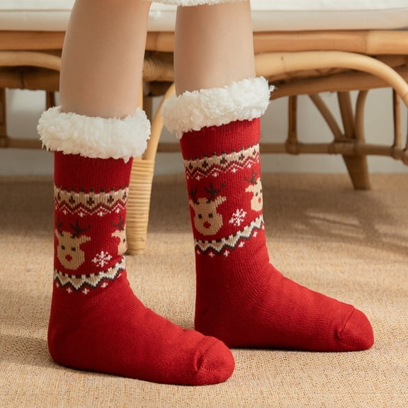 Thermal Sherpa Lined Slipper Socks for Women, Ultra Cozy & Fuzzy with Anti-Skid Sole, Perfect for Winter (Sizes 5-11)