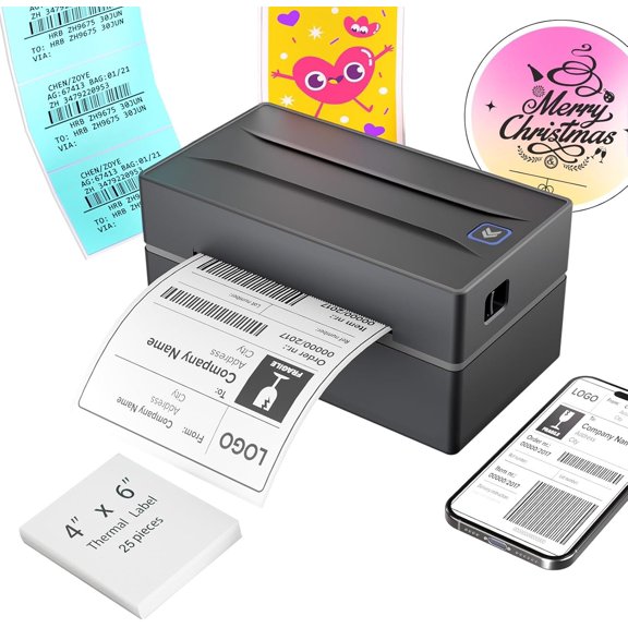 Thermal Shipping Label Printer: 4x6 Label Maker with Tape for Small Business - Compatible with , Android, Windows & , Widely for USPS UPS Ebay Shopify Etsy