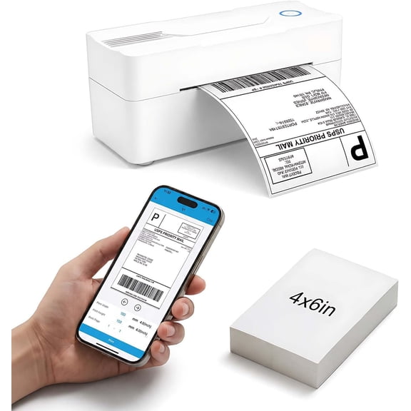 Thermal Shipping Label Printer, 4x6 Thermal Label Printer for Small Business, Compatible with Android, , Windows & , Widely for , , USPS & , White