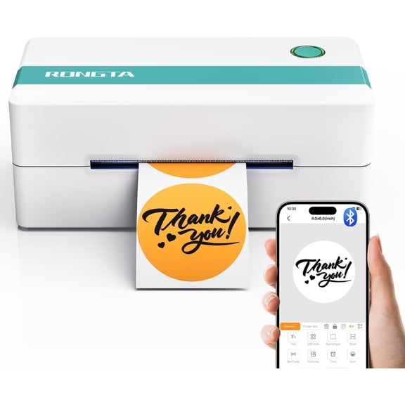Thermal Shipping Label Printer, Bluetooth Wireless 4x6 Sticker Label Maker for Package, Compatible with Windows, Mac, Android & iPhone, Used for Small Business