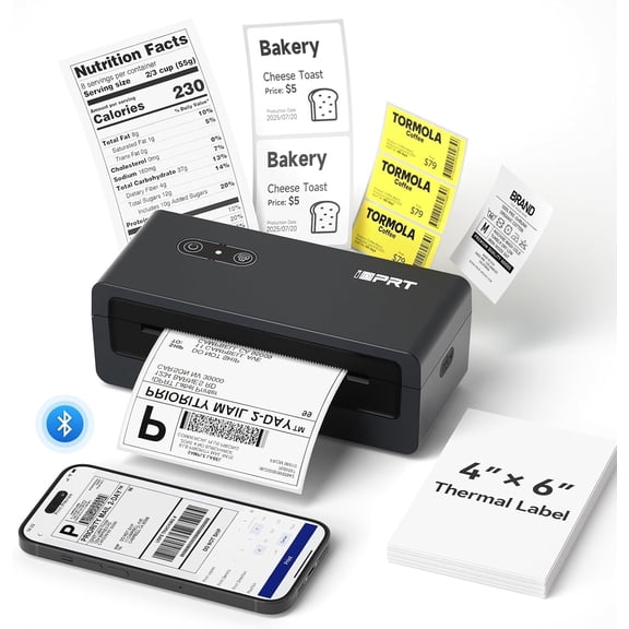 Thermal Shipping Label Printer, Portabel Label Printer, Address Label Maker Machine with Tape for Small Business, 4x6 Thermal Labels Printer for , Ebay, USPS, Shopify, Etsy, etc