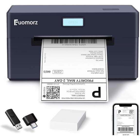 Thermal Shipping Label Printer for Small Businesses4x6 Wireless Shipping Label PrinterBluetooth Label Maker Support Android,Mac,iPhone and Windows,Used for ,Shopify,Etsy,USPS