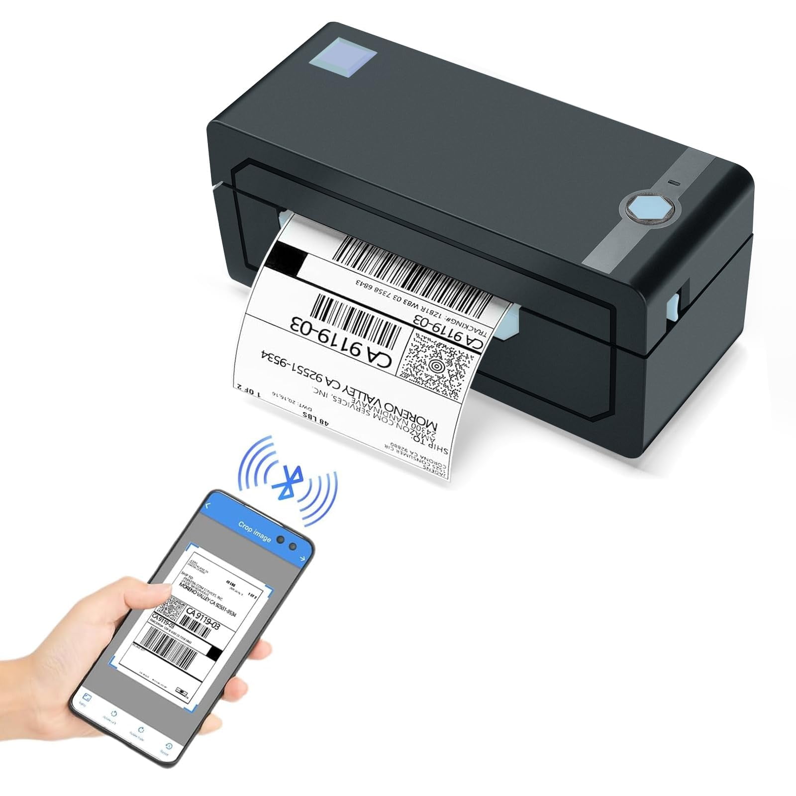 Thermal Shipping Label Printer - Wireless 4x6  Compatible With Android Windows & Widely For Shopify Etsy Usps(blue)