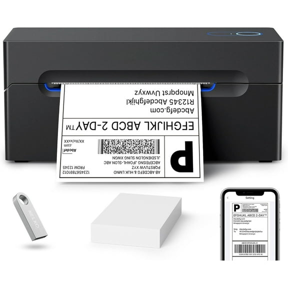 Thermal Shipping Label Printer, Wireless 4x6 Shipping Label Printer for Shipping Packages,Black