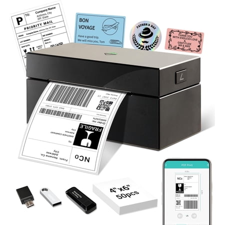 Thermal Shipping Label Printer, Z1-Plus 4X6 Shipping Label Printer for Small Business Office or Support Android Windows macOS Chrome Ebay Shopify USPS