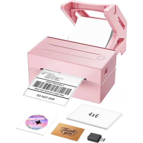 Thermal Shipping Label Printer with Stand, 4x6 Label Printer for Small Business, Compatible with , Android, Windows & , Works with USPS Shopify ()