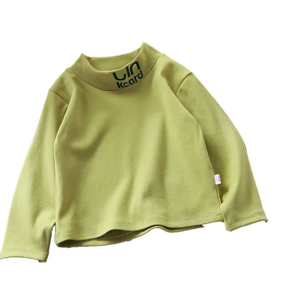 Thermal Shirt Green Girls Long Sleeve Undershirt Boys Turtleneck T-Shirts Fall Tops Boys 12-24 Months Shirts