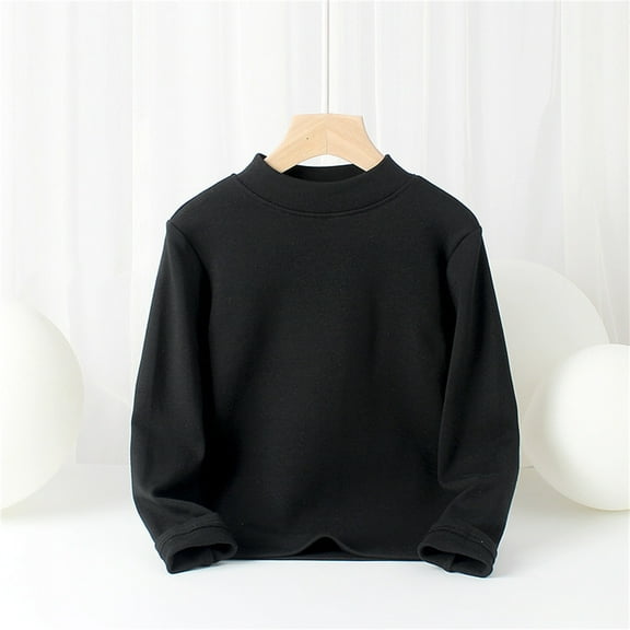 Thermal Shirts for Boys Black Long Sleeve Shirt Tween Girls Turtleneck Basic Tees Fall Clothes Tops for Girls 13-14 Years