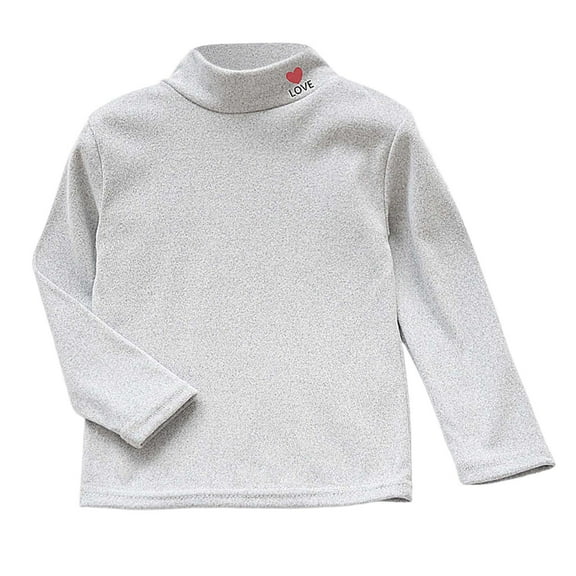 Thermal Shirts for Boys Light Gray Girls Long Sleeve Undershirt Kids Turtleneck Basic Tops Boys Fall Shirt Kids Clothes Girls Size 4-5 Years