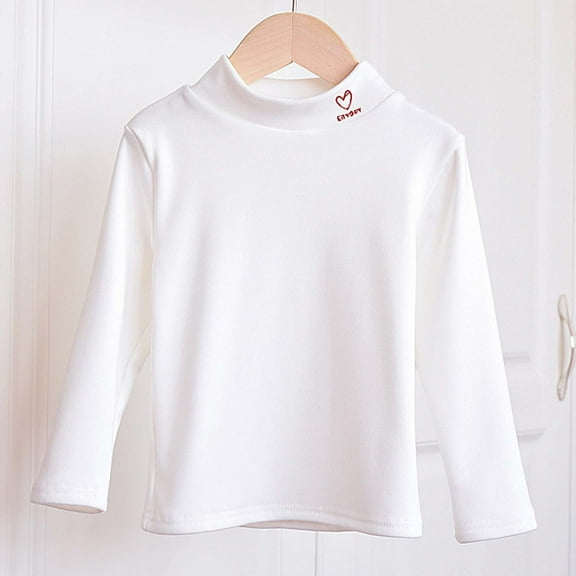 Thermal Shirts for Boys White Boys Long Sleeve Shirts Turtleneck Shirt Casual Basic Tees Fall Tops Boys 4-5 Years Clothes