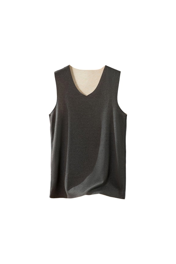 Thermal Shirts for Men V-Neck Sleeveless Fleece Lined Undershirt Base Layer Athletic Workout Top Fathers Gift