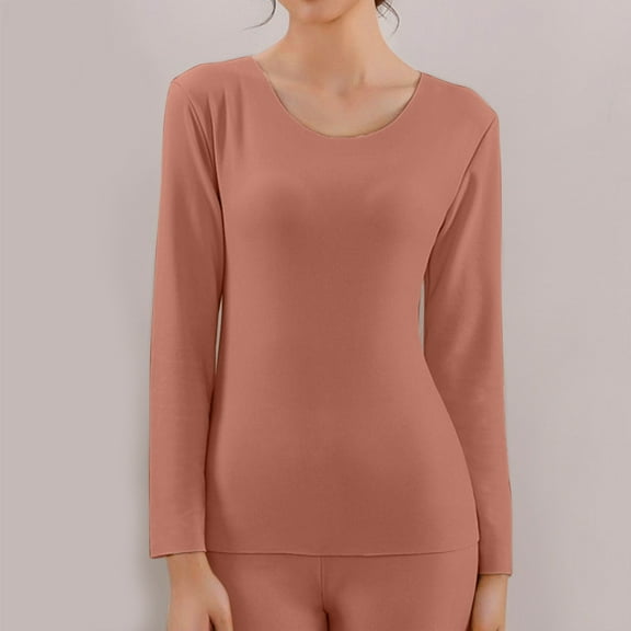 Thermal Shirts for Women Long Sleeve Tight Shirt Crew Neck Undershirts Womens Fitted Tops Winter Tops Fashion Clothing