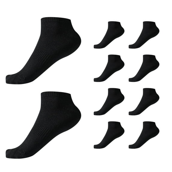 Thermal Short Socks 10-Pack Solid Color Everyday Comfortable Breathable Low-Cut Design for Men and Women