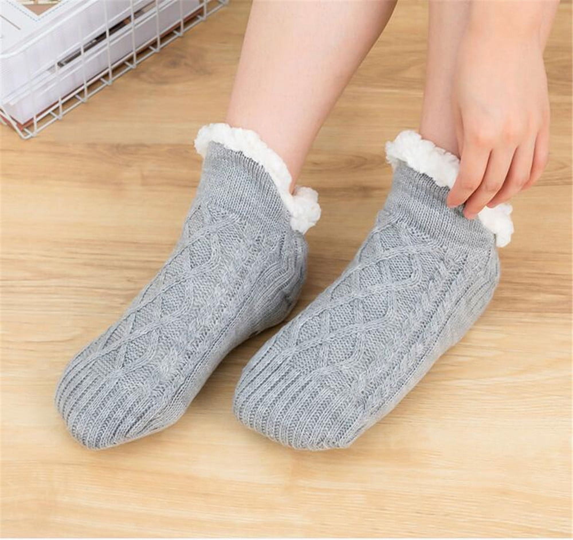 Thermal Socks Mens Women Winter Warm Home Soft Cotton Sleeping Anti Slip  None Grip Short Floor Slipper Sock 