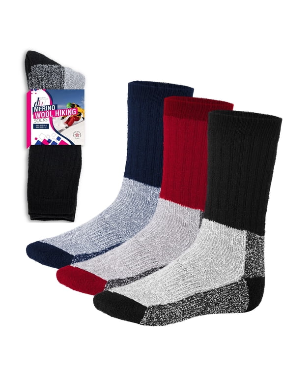 Thermal Socks Merino Wool Socks For Women and Men - 3 Pairs of Extra-Mens Warm Socks, Winter Socks, Hiking Socks, Boot Socks by Debra Weitzner