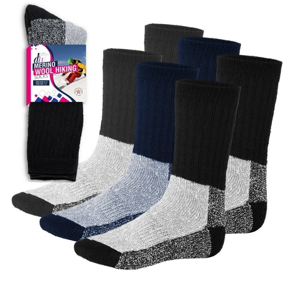 Thermal Socks Merino Wool Socks For Women and Men - 3 Pairs of Extra-Mens Warm Socks, Winter Socks, Hiking Socks, Boot Socks by Debra Weitzner