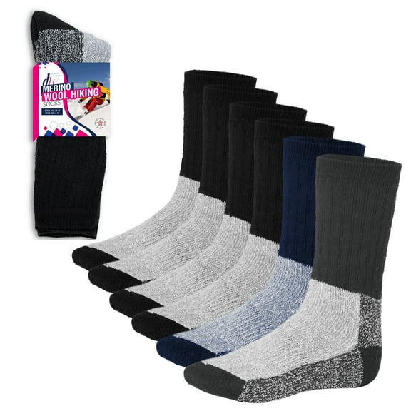 Thermal Socks Merino Wool Socks For Women and Men - 6 Pairs of Extra-Mens Warm Socks, Winter Socks, Hiking Socks, Boot Socks by Debra Weitzner