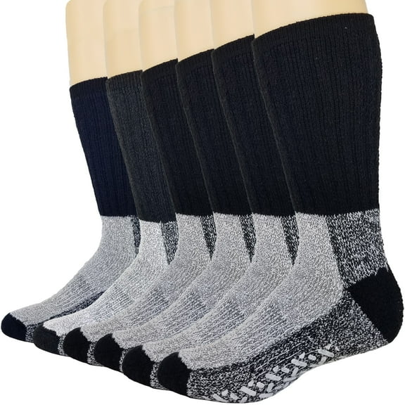 Thermal Socks Merino Wool Socks For Women and Men - 6 Pairs of Extra-Mens Warm Socks, Winter Socks, Hiking Socks, Boot Socks by Debra Weitzner Grey 9-11
