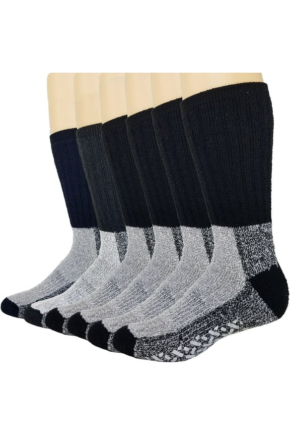 Thermal Socks Merino Wool Socks For Women and Men - 6 Pairs of Extra-Mens Warm Socks, Winter Socks, Hiking Socks, Boot Socks by Debra Weitzner Grey 9-11