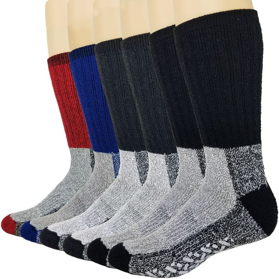 Thermal Socks Merino Wool Socks For Women and Men - 6 Pairs of Extra-Mens Warm Socks, Winter Socks, Hiking Socks, Boot Socks by Debra Weitzner Red 9-11