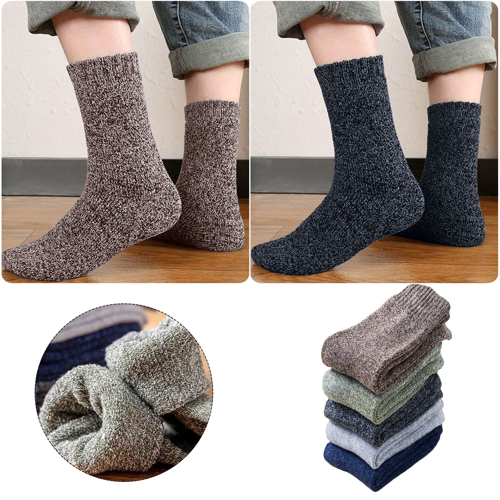 Weather Stocking Thermal Socks for Men Warmth and Comfort for Winter Wear – Thick Wool ...