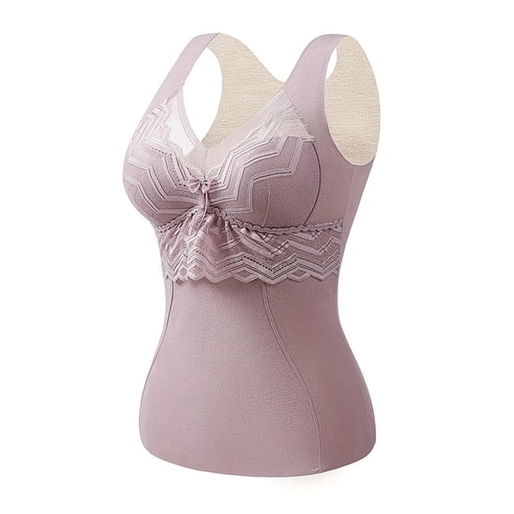 Thermal Tank Tops Women Underwear Tops Sleeveless Undershirt for Women Cotton Camisole Warm Base Layer Purple M